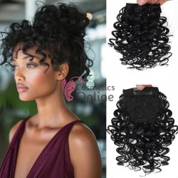 Breton din par artificial cu clips AP201 Brunet afro